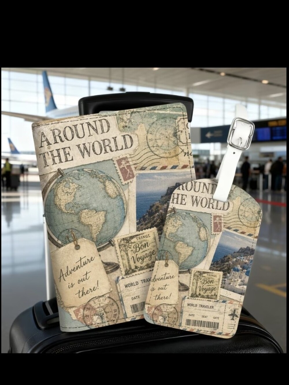 Beautiful Travel Passport & Luggage Tag Set NEW🌟Note Indents  Passport Holder⬇️
